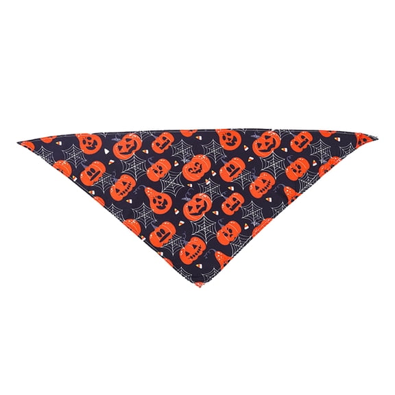 HWRETIE Halloween Dog and Cat Bandana Triangle Bib Slobber Scarf Soft Neck Kerchief for Small Medium Large Pets Holiday Costume Party Photo Prop Accessory