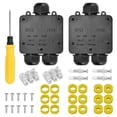 thumbnail image 1 of Waterproof Junction Box IP68 Outdoor Gland Electrical Junction Box with 3 Cable Connector for 4-15 mm Diameter Cable, 1 of 9