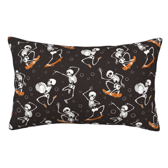 Fotbe Jumping Skull Funda de Almohada Decorativa Estilo Occidental, Lujo en Algodón, Fundas para Almohadas King, Cojín Estampado para Decoración del Hogar-14"x20"