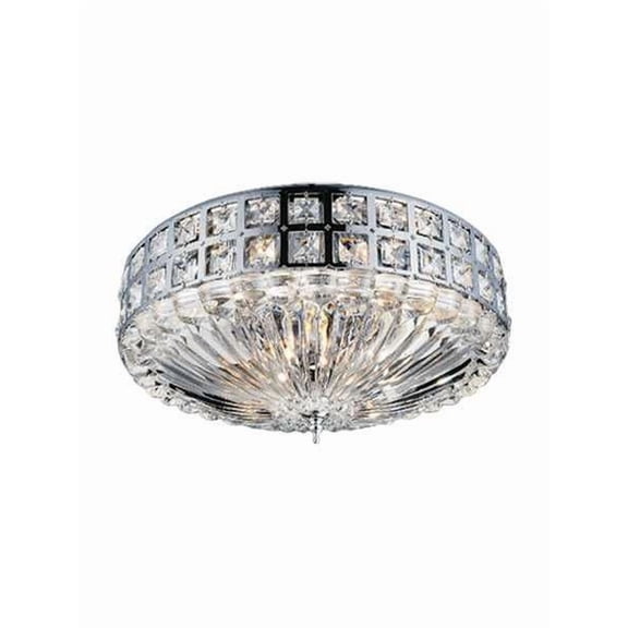 CWI Lighting Bloome 6 Light Contemporary Metal Bowl Flush Mount in Chrome