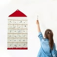 thumbnail image 2 of Advent Calendar with 24 Pockets Decorations Fillable Shelves Reusable Organizers Red, 2 of 8