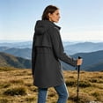 thumbnail image 2 of Lutiedan Waterproof Raincoat for Women Full Zip Long Sleeve Windbreaker Outdoor Hiking Hooded Rain Jacket with Pocket Size S-XXL, 2 of 6