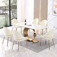 thumbnail image 5 of 71 - Inch Sintered Stone - Round Dining Table with Base - Kitchen and Dining Scenes - 6 - Chair Package, 5 of 5