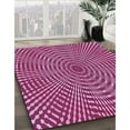 thumbnail image 3 of Ahgly Company Tapis Rond Lavable en Machine Intérieur Transitionnel Rouge Framboise, 6 Pieds Rond, 3 of 7