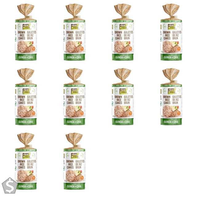 rice UP! eat smart , Gâteaux de Riz Brun, Quinoa et Chia, 120 g (Lot de 10)