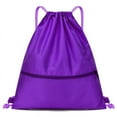 thumbnail image 4 of Mochila sencilla con bolsillo con cordón para hombre y mujer, mochila deportiva para fitness, bolsa de baloncesto ligera, bolsa de tela Oxford con cremallera, 4 of 4