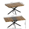 thumbnail image 6 of Glavbiku Farmhouse Extendable Dining Table,Indoor 4 Seat Table Cross Metal Leg Brown,55 " -71 ", 6 of 11