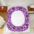 thumbnail image 5 of jejeloiu Cute Cartoon Bowknot Full Size Sheets,Jungle Animal Cheetah Bed Sheets,Purple Black Sheet Sets For Adult,Super Cozy Room Decor,4-Piece, 5 of 7
