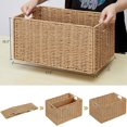 thumbnail image 5 of Wicker Storage Basket, Set of 2 Hand-Woven Paper Rope Wicker Basket, Small Storage Baskets for Organizing Toilet Paper Basket, Foldable Large Cube Storage Organizer Bins for Shelves (Natural), 5 of 15
