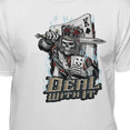 thumbnail image 3 of Teelocity Men's Skeleton King Deal With It Playing Card White Relaxed Fit Short Sleeve Graphic T-Shirt, 3 of 3