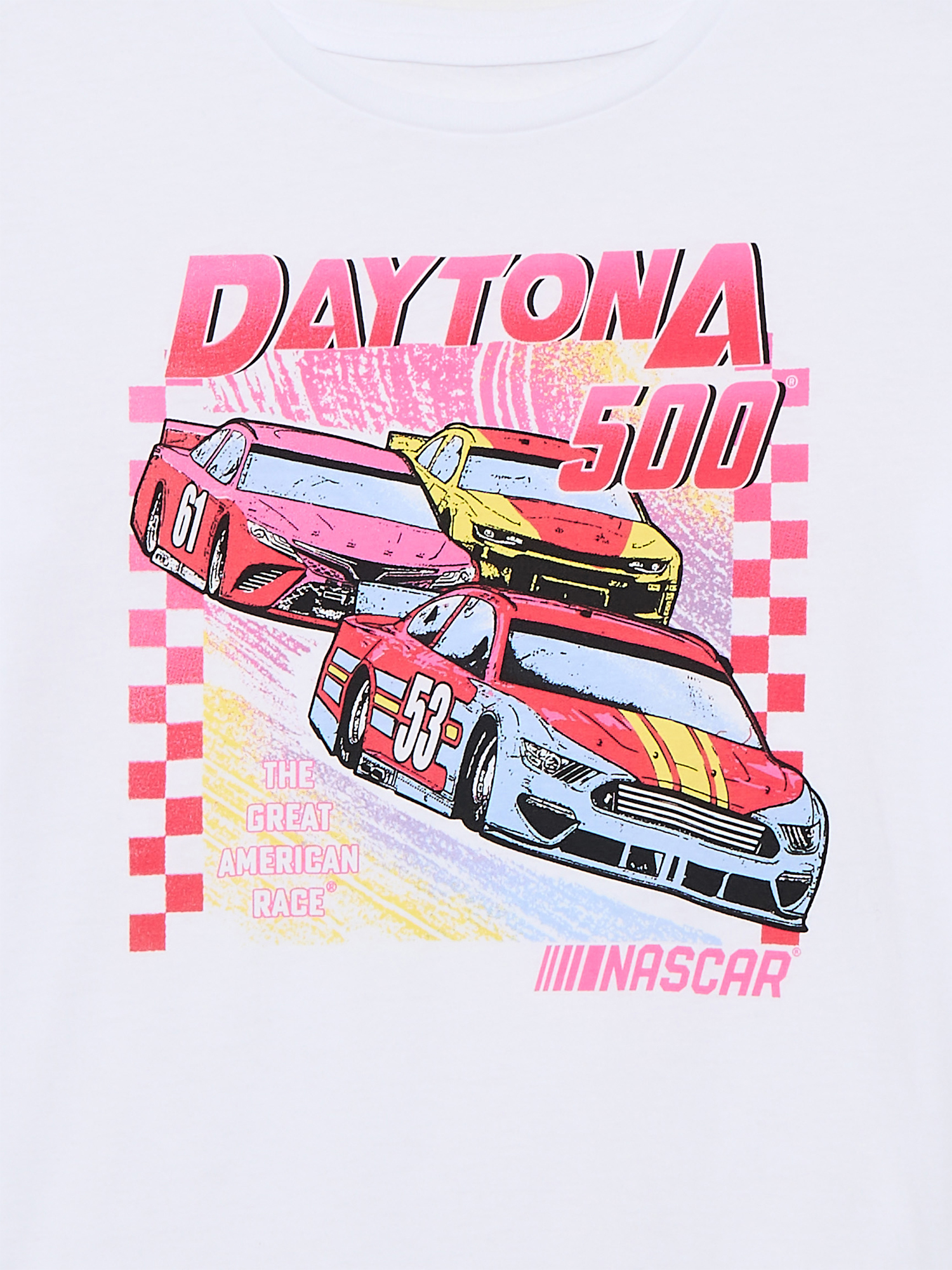Wonder Nation Girls Nascar Pop Graphic T-Shirt with Short Sleeves, Sizes 4-18