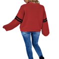 thumbnail image 2 of Pull pour Femmes Manches Longues Col Tricoté Cœur Ample Fête de Rue Chemise Décontractée Rose TG, 2 of 5