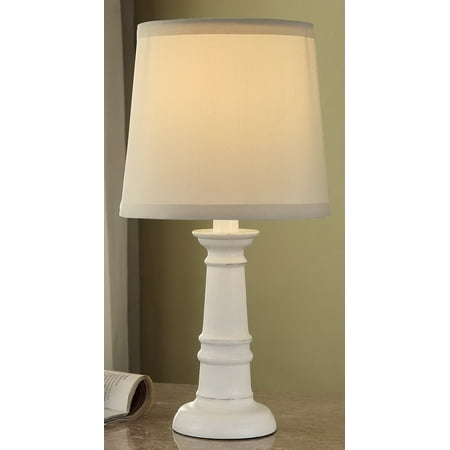 Mainstays White-Washed Wood Accent Lamp Base with Bulb Included