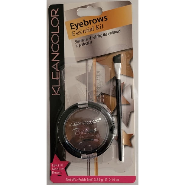 Klean Color 1 Eyebrow Shadow 3 Stencils 1 Brush Essential Kit Medium