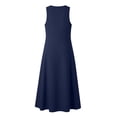 thumbnail image 5 of Axiiglly Summer Dresses for Women Cotton Linen V Neck Sleeveless Boho Beach Flowy Maxi Sundresses with Pockets, S-3XL, 5 of 8