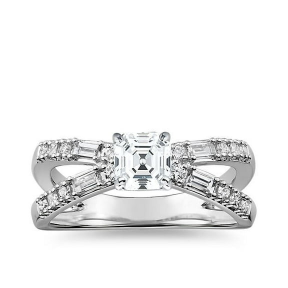 Diamond-Capitals Natural 2.60 Carat Beautiful Asscher Cut Diamond (F-G/VS1) Solitiare Anniversary Ring For Ladies Solid 950 Platinum Size 7