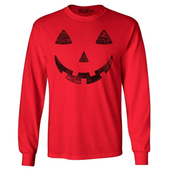 Shop4Ever Men's Jack O' Lantern Halloween Pumpkin Costume Long Sleeve Shirt X-Large Red