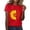 Red, variant on BODOAO Summer Tops for Women Peasant Blouses Sunflowers Print Casual Summer Shirt Travel Top Boho Tops Quick Dry Office Blouses Workout Tops Lightweight Vacation Shirts Black L