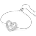 thumbnail image 2 of Swarovski 5625534 Women's Una Heart Rhodium Plated Bracelet, 2 of 4
