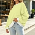 thumbnail image 5 of NominalSnug Womens Oversized Sweatshirts Crewneck Long Sleeve Pullover 2026 Cute Color Block Casual Fleece Tops, 5 of 8