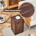 thumbnail image 6 of Tcbosik 12 inch Square Side Table, Modern End Table, Simple Night Stand for Small Space, Living Room, Bedroom, No Assembly Required, Walnut, 6 of 7