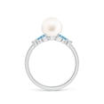 thumbnail image 2 of ANGARA Freshwater Cultured Pearl & Swiss Blue Topaz Butterfly Ring in 14K White Gold for Women | June Birthstone, Birthday, Anniversary, Jewelry Gift for Women | Pearl Ring, 2 of 8