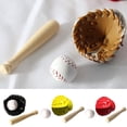 thumbnail image 1 of Cheers.US 3Pcs/Set Simulation Baseball Set Toys Model Props Wood Miniature Baseball Glove Set Scene simulation Toy For Kids, 1 of 8