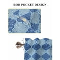 thumbnail image 6 of Blue Geometric 2 Panel Kitchen Curtains for Small Windows, Retro Morocco Abstract Art Bathroom Tier Curtain, Short Window Treatment for Bedroom/Living Room 55"x36", 6 of 6