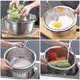 thumbnail image 3 of Colador de acero inoxidable, colador con cuenco de cocina de acero inoxidable, ensaladera, cuenco, utensilio de cocina para enjuagar verduras o ensalada de frutas, 3 of 4