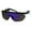 Black Blue Mirror, variant on Robotic Flat Top Half Rim Lightening Bolt Arm Shield Sunglasses Black Blue Mirror