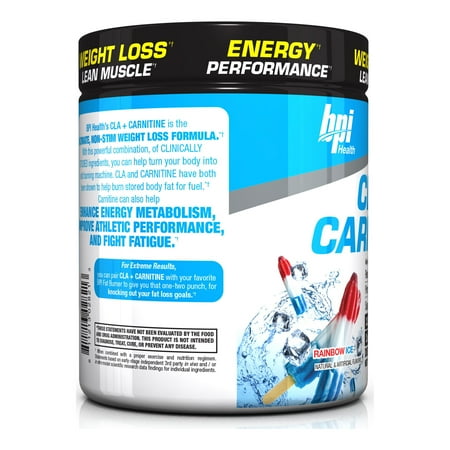 BPI Health CLA + Carnitine Fat Burner Rainbow Ice, 50 Servings