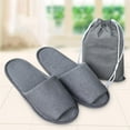 thumbnail image 3 of pares de pantuflas desechables para hombre, portátiles y plegables, ideales para viajes y hoteles (2 pares en blanco y gris)., 3 of 7