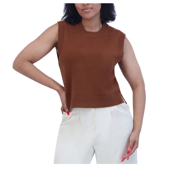 French Connection Women's Sleevless Sweater Brown Medium