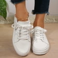 thumbnail image 5 of NOKIO Cute Canvas Shoes For Ladies Ladies Fashion Retro Solid Color Canvas Lace Up Flat Bottom Casual Shoes Women'S Breathable Casual Sneakers Chic Women'S Canvas Sneakers, 5 of 7
