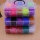 thumbnail image 3 of Kit de pulseras tejidas para niños con banda elástica de arcoíris de tres capas en caja grande, 3 of 6