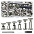 thumbnail image 1 of Chicago Screw Leather Rivets Assorted Screw Rivets M5 Chicago Binding Screws for Decorating PU Craft Belts(110PCS)A, 1 of 6