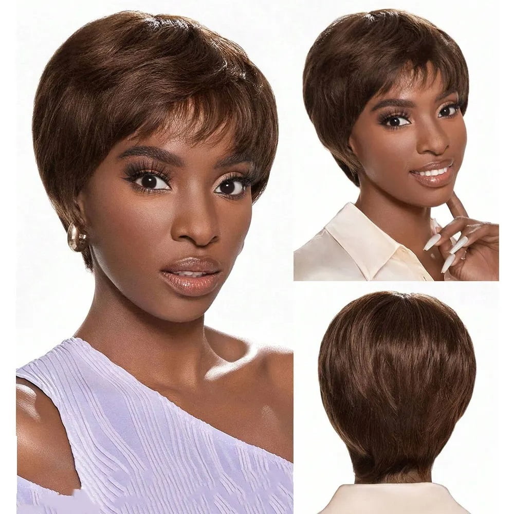 Short Black Wig Human Hair Wigs for Women Pixie Cut Wig Brazilian Human Hair Wig