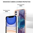 thumbnail image 4 of ELEHOLD for iPhone 11 6.1 inch Marble Case, Clear Electroplated Frame Soft TPU Anti-Scratch Wear-Resistant Wireless Charging Slim Fit Transparent Case for iPhone 11,Purple, 4 of 5