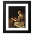 thumbnail image 2 of Gabriel Metsu 12x14 Black Modern Framed Museum Art Print Titled - Mirror Woman (1662), 2 of 5