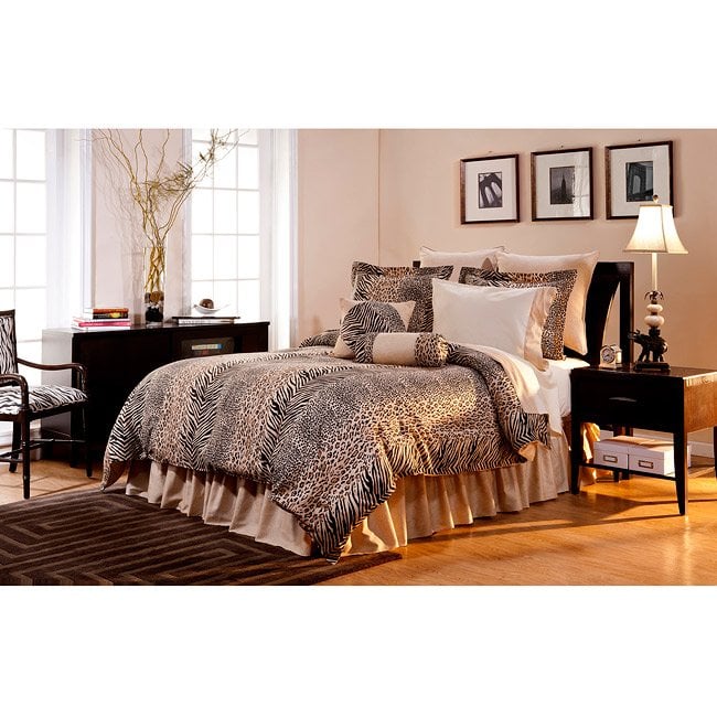 Pointehaven Luxury 12 Piece Animal Print Comforter Set