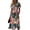 Green, variant on Ladies' floral casual fashionable short sleeved V-neck dress Beige L