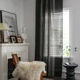 thumbnail image 2 of ColorBird Farmhouse Linen Curtains 2 Panels Set, Semi Blackout Curtains 84 inches Long, Stripe Room Darkening Curtains Outdoor Kitchen Window Drapes for Living Room Bedroom Doorways, 2 of 7