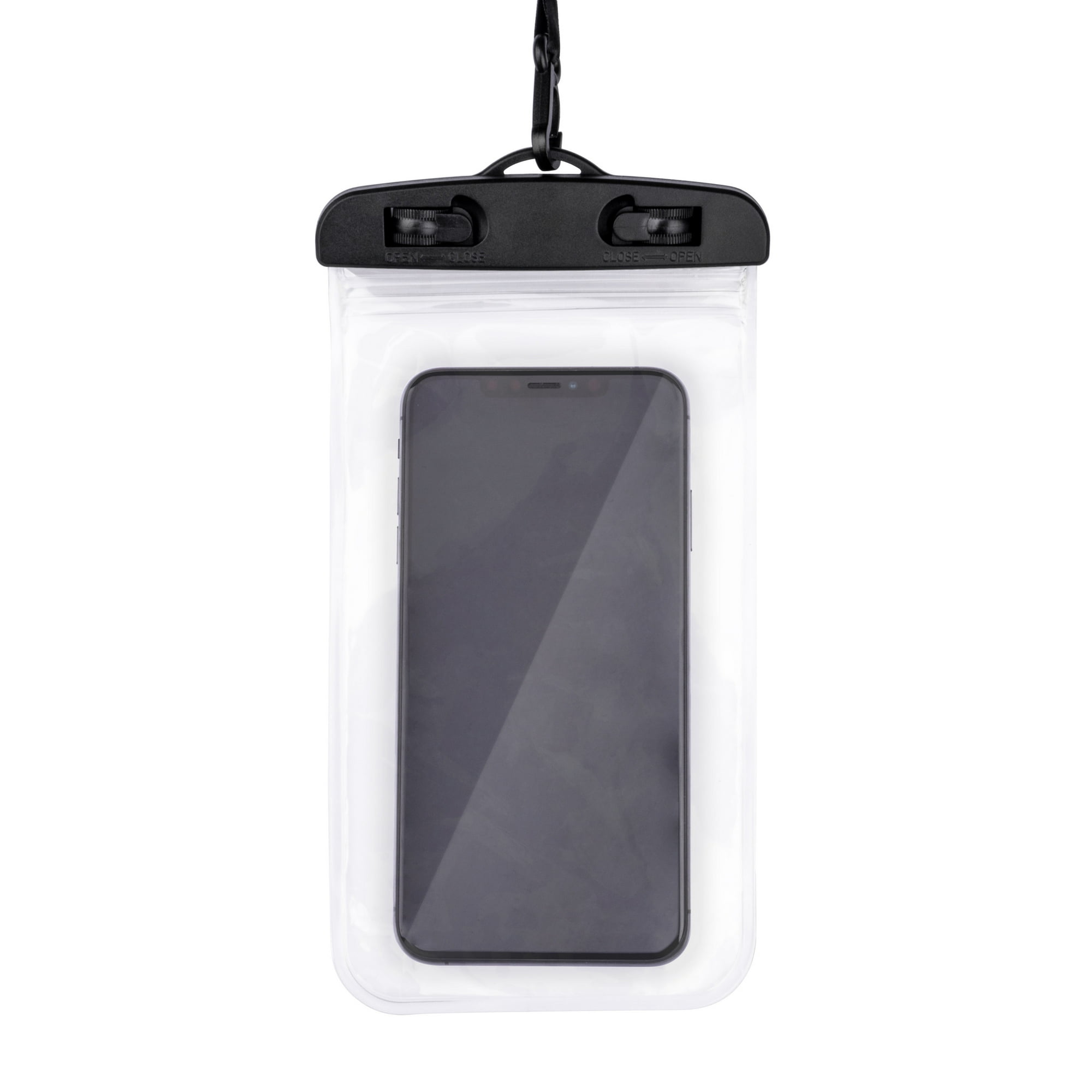 onn Waterproof Phone Pouch, Clear Compatible with iPhone, Samsung, Google, and Huawei with screens up to 7”