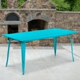thumbnail image 2 of Flash Furniture Commercial Grade 31.5" x 63" Rectangular Crystal Teal-Blue Metal Indoor-Outdoor Table, 2 of 3