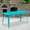 Crystal Teal-Blue, variant on Emma + Oliver Commercial Grade 31.5" x 63" Rectangular Silver Metal Indoor-Outdoor Table