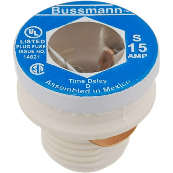 Bussmann Plug Fuse Type S 15A - Heavy Duty, 125 V - 4 Pack