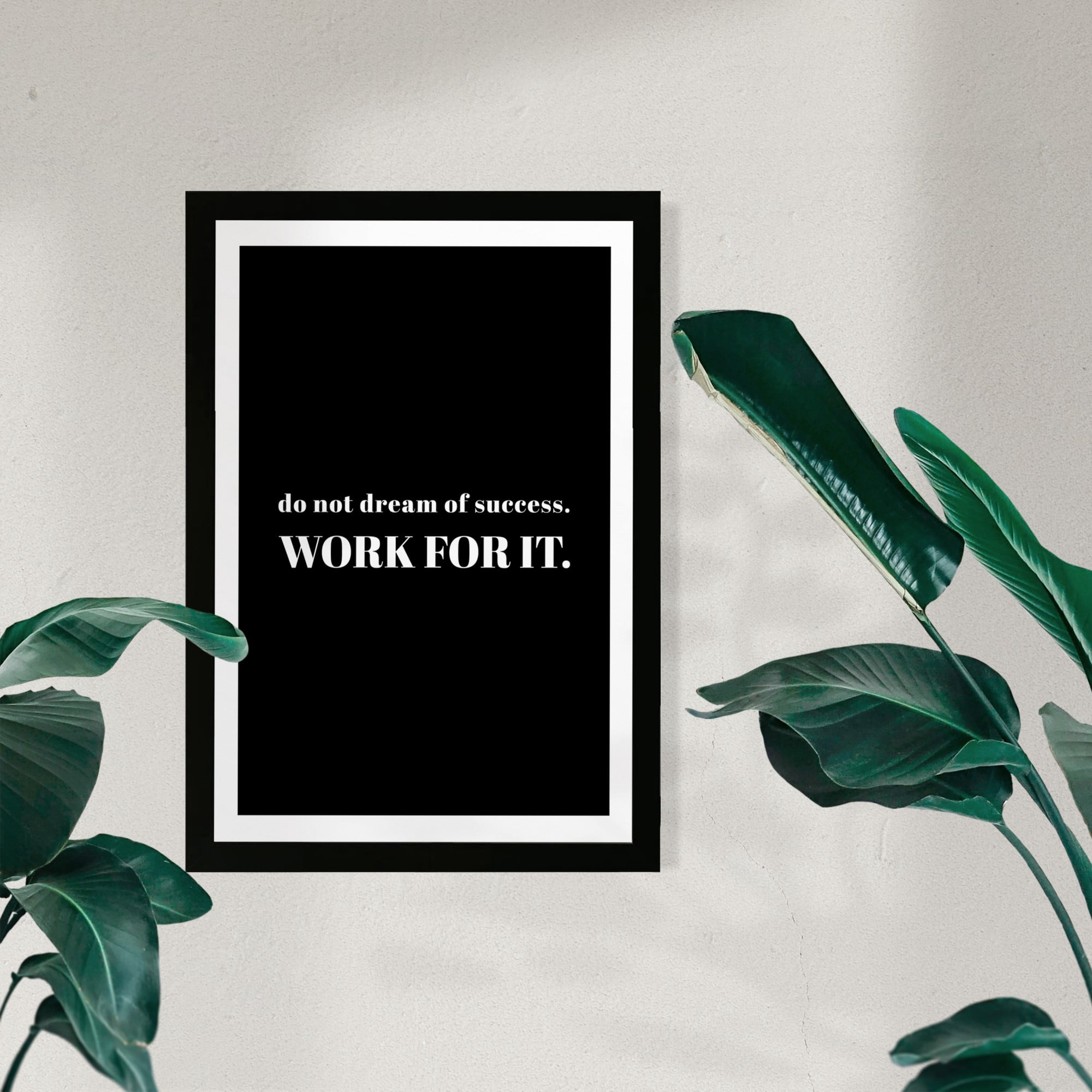 Wynwood Studio Typography and Quotes Framed Wall Art Prints 'Work For It' Motivational Quotes and Sayings - Black, White, 13" x 19"