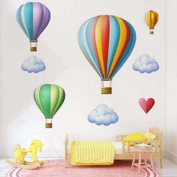 Adhesivos de pared coloridos con globos aerostáticos de PVC autoadhesivos