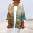 thumbnail image 2 of Gyujnb Women's Short Sleeve Chiffon Cardigan Top Open Front Floral Print Loose Fit Beach Cover Up Spring Summer Swimsuit Cover Up Resort,Size:S, 2 of 5