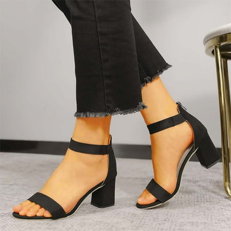 

〖Yilirongyumm〗 Black 39 Sandals Women Heels High Simple Fashion Sandals Heel Ladies Print Block Snake Women s Sandals